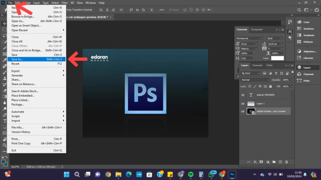 Cara Menyimpan Gambar dari Photoshop ke Format JPG