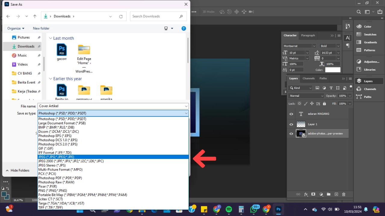 Pilih menu “file”, lalu cari sub menu “Save As“